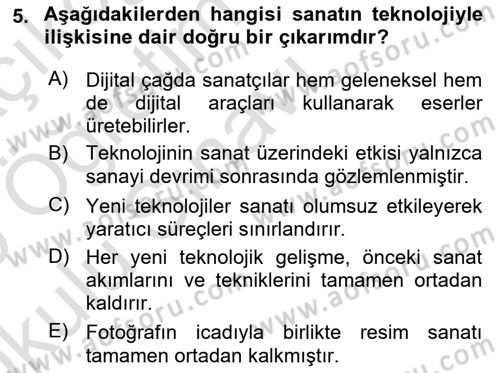 Dijital Kültür Dersi 2024 - 2025 Yılı Yaz Okulu Sınav Soruları 5. Soru