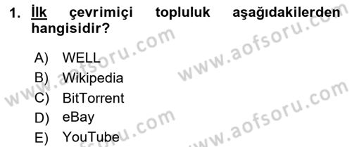 Dijital Kültür Dersi 2025 - 2026 Yılı (Vize) Ara Sınav Soruları 1. Soru