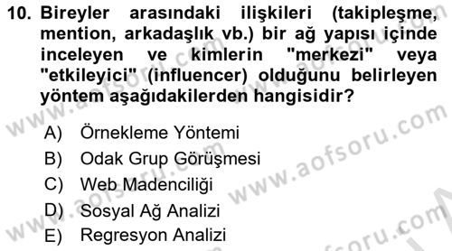 Dijital Kültür Dersi 2025 - 2026 Yılı (Final) Dönem Sonu Sınav Soruları 10. Soru