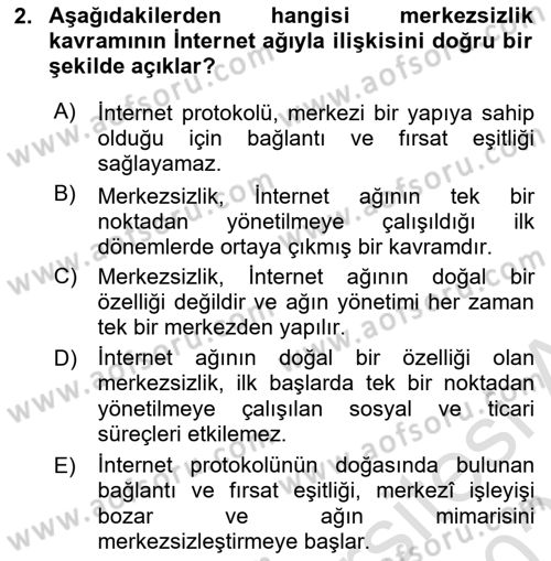Dijital Kültür Dersi 2025 - 2026 Yılı (Final) Dönem Sonu Sınav Soruları 2. Soru