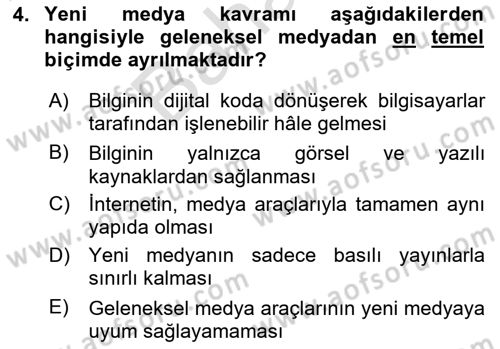 Dijital Kültür Dersi 2025 - 2026 Yılı (Final) Dönem Sonu Sınav Soruları 4. Soru