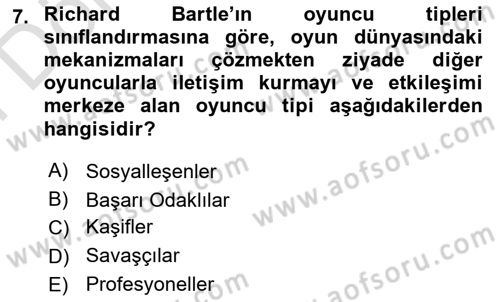 Dijital Kültür Dersi 2025 - 2026 Yılı (Final) Dönem Sonu Sınav Soruları 7. Soru