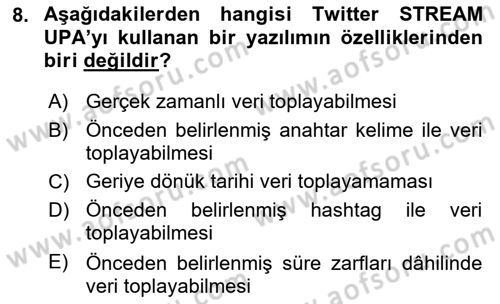 Dijital Kültür Dersi 2025 - 2026 Yılı (Final) Dönem Sonu Sınav Soruları 8. Soru