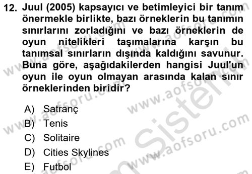 Dijital Kültür Dersi 2025 - 2026 Yılı Yaz Okulu Sınav Soruları 12. Soru