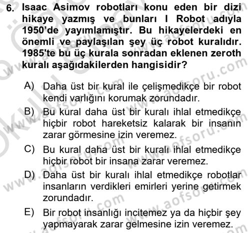 Dijital Kültür Dersi 2025 - 2026 Yılı Yaz Okulu Sınav Soruları 6. Soru