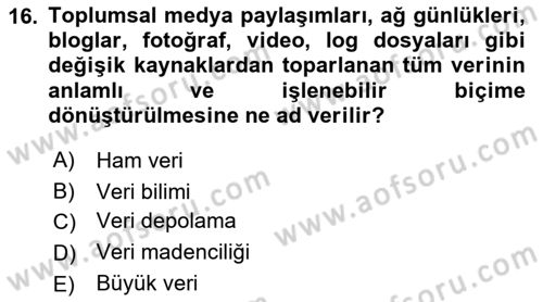 Yeni Medya Sanatı Dersi 2022 - 2023 Yılı (Vize) Ara Sınavı 16. Soru