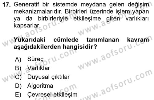 Yeni Medya Sanatı Dersi 2022 - 2023 Yılı (Final) Dönem Sonu Sınavı 17. Soru