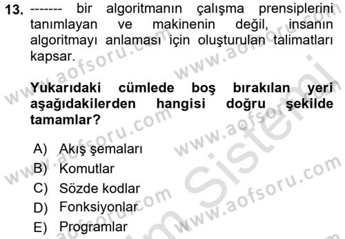 Yeni Medya Sanatı Dersi 2022 - 2023 Yılı Yaz Okulu Sınavı 13. Soru