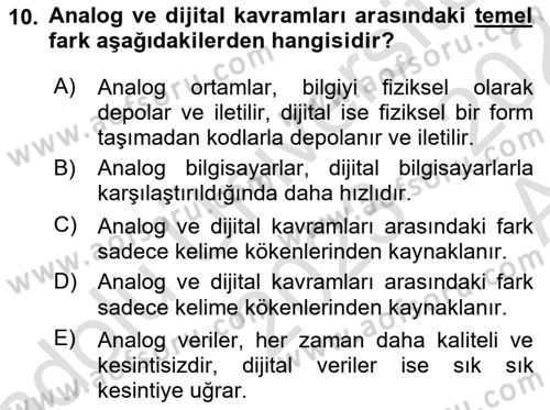 Yeni Medya Sanatı Dersi 2023 - 2024 Yılı (Vize) Ara Sınavı 10. Soru