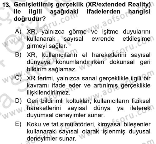 Yeni Medya Sanatı Dersi 2023 - 2024 Yılı (Vize) Ara Sınavı 13. Soru