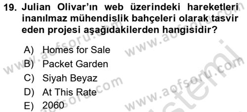 Yeni Medya Sanatı Dersi 2023 - 2024 Yılı (Vize) Ara Sınavı 19. Soru