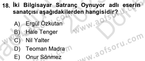 Yeni Medya Sanatı Dersi 2023 - 2024 Yılı (Final) Dönem Sonu Sınavı 18. Soru