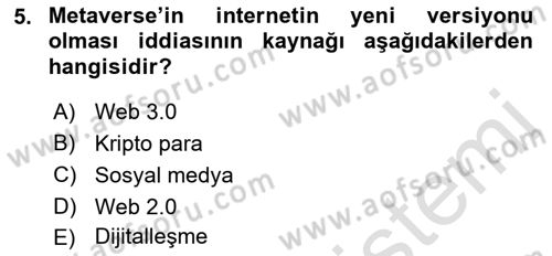 Yeni Medya Sanatı Dersi 2023 - 2024 Yılı (Final) Dönem Sonu Sınavı 5. Soru