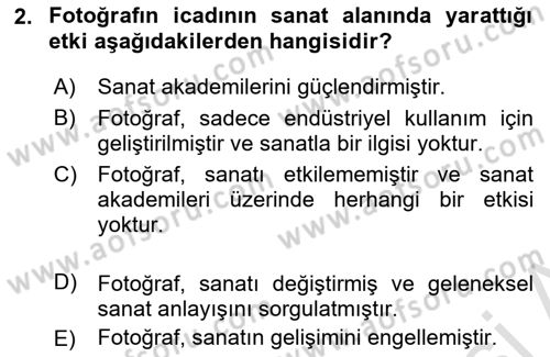 Yeni Medya Sanatı Dersi 2023 - 2024 Yılı Yaz Okulu Sınavı 2. Soru