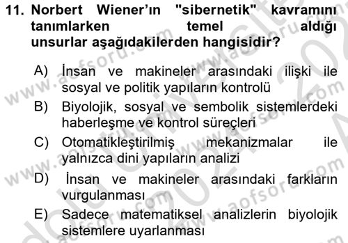 Yeni Medya Sanatı Dersi 2024 - 2025 Yılı (Vize) Ara Sınavı 11. Soru