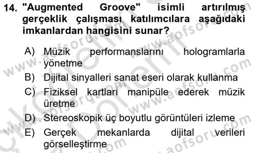 Yeni Medya Sanatı Dersi 2024 - 2025 Yılı (Vize) Ara Sınavı 14. Soru