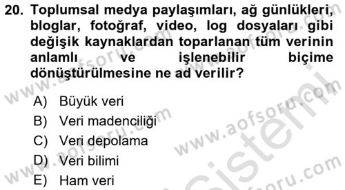 Yeni Medya Sanatı Dersi 2024 - 2025 Yılı (Vize) Ara Sınavı 20. Soru