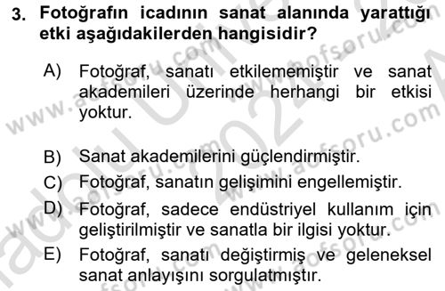 Yeni Medya Sanatı Dersi 2024 - 2025 Yılı (Vize) Ara Sınavı 3. Soru