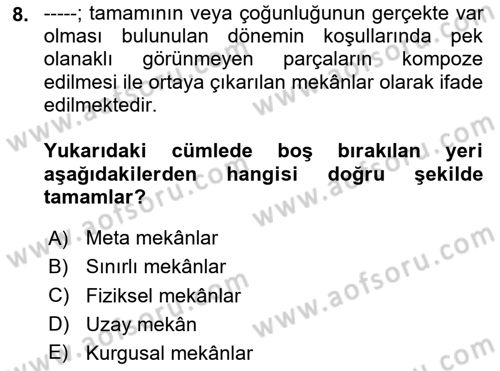 Yeni Medya Sanatı Dersi 2024 - 2025 Yılı (Vize) Ara Sınavı 8. Soru