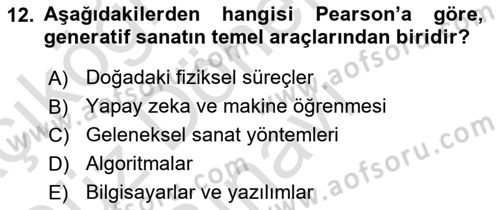 Yeni Medya Sanatı Dersi 2024 - 2025 Yılı (Final) Dönem Sonu Sınav Soruları 12. Soru