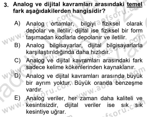 Yeni Medya Sanatı Dersi 2024 - 2025 Yılı Yaz Okulu Sınav Soruları 3. Soru