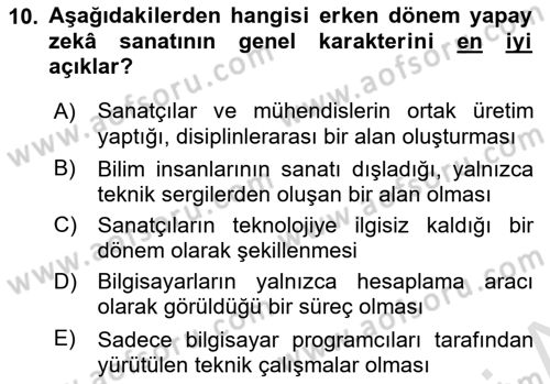 Yeni Medya Sanatı Dersi 2025 - 2026 Yılı (Final) Dönem Sonu Sınav Soruları 10. Soru