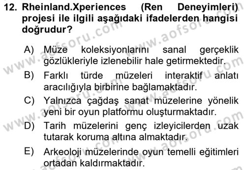 Yeni Medya Sanatı Dersi 2025 - 2026 Yılı (Final) Dönem Sonu Sınav Soruları 12. Soru