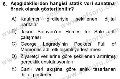 Yeni Medya Sanatı Dersi 2025 - 2026 Yılı (Final) Dönem Sonu Sınav Soruları 8. Soru