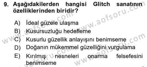 Yeni Medya Sanatı Dersi 2025 - 2026 Yılı (Final) Dönem Sonu Sınav Soruları 9. Soru