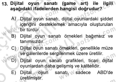 Yeni Medya Sanatı Dersi 2025 - 2026 Yılı Yaz Okulu Sınav Soruları 13. Soru