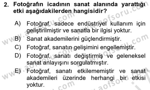 Yeni Medya Sanatı Dersi 2025 - 2026 Yılı Yaz Okulu Sınav Soruları 2. Soru