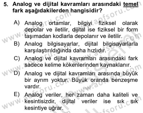 Yeni Medya Sanatı Dersi 2025 - 2026 Yılı Yaz Okulu Sınav Soruları 5. Soru