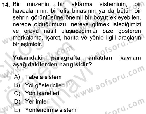 İleri Tipografi Dersi 2022 - 2023 Yılı Yaz Okulu Sınav Soruları 14. Soru