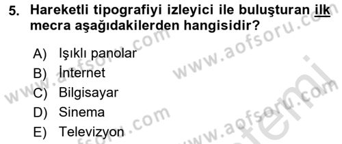 İleri Tipografi Dersi 2022 - 2023 Yılı Yaz Okulu Sınav Soruları 5. Soru