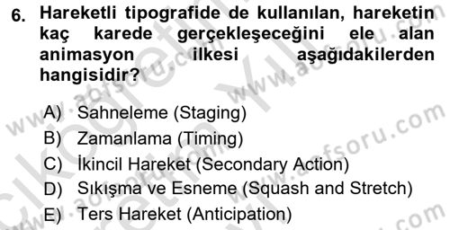 İleri Tipografi Dersi 2022 - 2023 Yılı Yaz Okulu Sınav Soruları 6. Soru