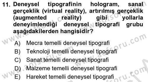 İleri Tipografi Dersi 2023 - 2024 Yılı (Vize) Ara Sınav Soruları 11. Soru