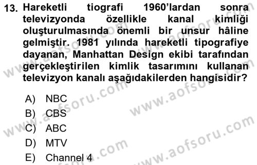 İleri Tipografi Dersi 2023 - 2024 Yılı (Vize) Ara Sınav Soruları 13. Soru