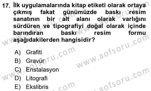 İleri Tipografi Dersi 2023 - 2024 Yılı (Vize) Ara Sınav Soruları 17. Soru