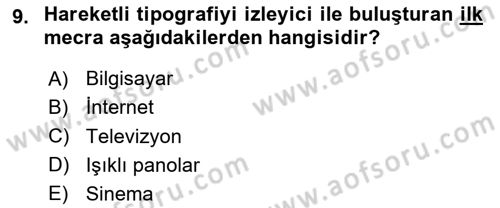 İleri Tipografi Dersi 2023 - 2024 Yılı (Vize) Ara Sınav Soruları 9. Soru