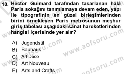 İleri Tipografi Dersi 2023 - 2024 Yılı (Final) Dönem Sonu Sınav Soruları 10. Soru
