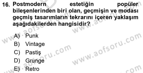 İleri Tipografi Dersi 2023 - 2024 Yılı (Final) Dönem Sonu Sınav Soruları 16. Soru