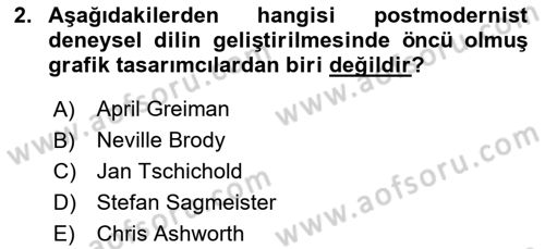 İleri Tipografi Dersi 2023 - 2024 Yılı (Final) Dönem Sonu Sınav Soruları 2. Soru