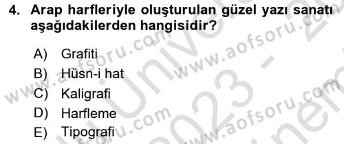 İleri Tipografi Dersi 2023 - 2024 Yılı (Final) Dönem Sonu Sınav Soruları 4. Soru