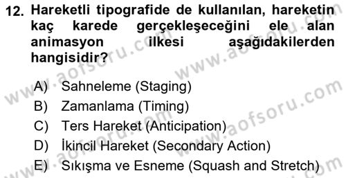 İleri Tipografi Dersi 2024 - 2025 Yılı (Vize) Ara Sınav Soruları 12. Soru