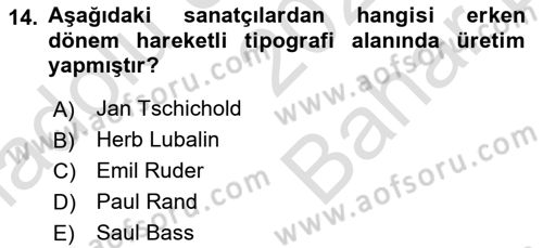 İleri Tipografi Dersi 2024 - 2025 Yılı (Vize) Ara Sınav Soruları 14. Soru