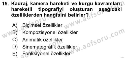 İleri Tipografi Dersi 2024 - 2025 Yılı (Vize) Ara Sınav Soruları 15. Soru