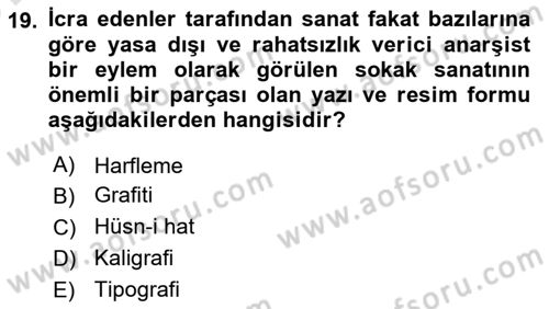 İleri Tipografi Dersi 2024 - 2025 Yılı (Vize) Ara Sınav Soruları 19. Soru
