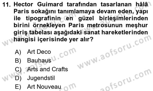 İleri Tipografi Dersi 2024 - 2025 Yılı (Final) Dönem Sonu Sınav Soruları 11. Soru
