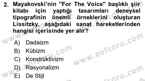 İleri Tipografi Dersi 2024 - 2025 Yılı (Final) Dönem Sonu Sınav Soruları 2. Soru