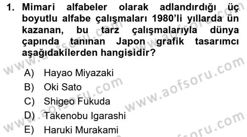 İleri Tipografi Dersi 2024 - 2025 Yılı Yaz Okulu Sınav Soruları 1. Soru
